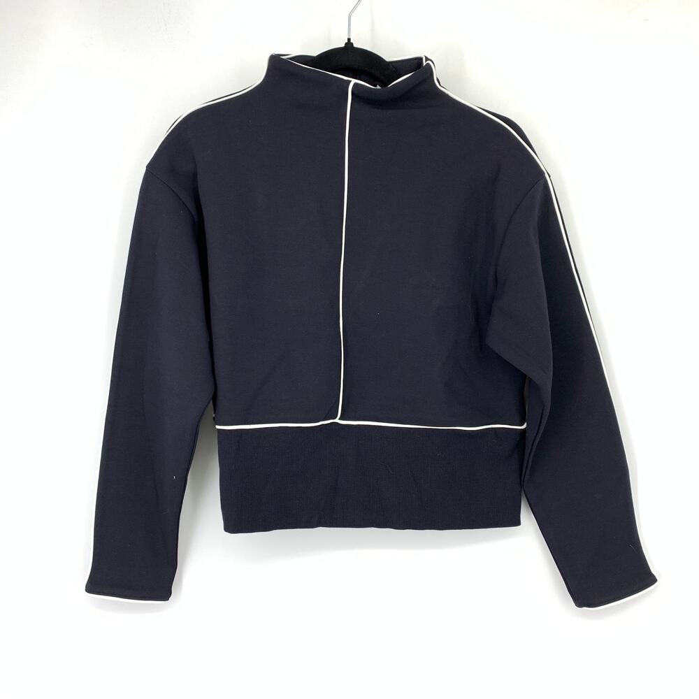 Victor Glemaud X Target Mock Neck Crop Sweatshirt S Anthracite Black White Trim